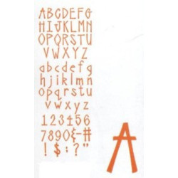 Fustella Sizzix Alfabeto Aphrodite maiuscolo minuscolo numeri punteggiatura