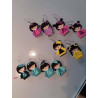 Fustella metallica Kokeshi Japanese Paper Doll