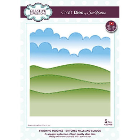 Fustella metallica Creative Expressions Stitched Hills and Clouds