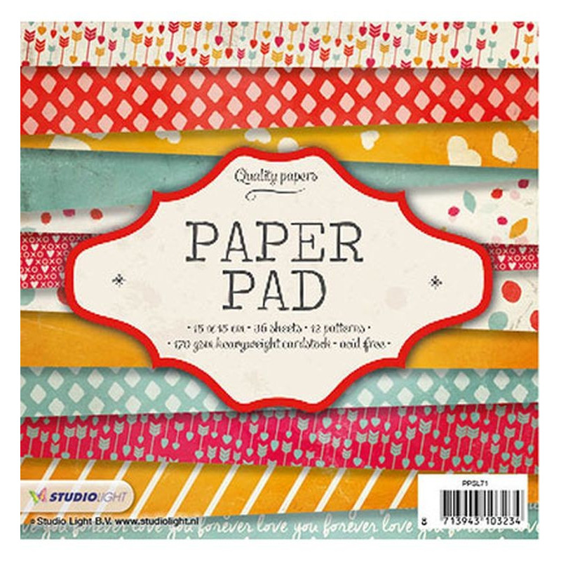 Carta da scrapbooking StudioLight 36 fogli 15x15 nr. 71