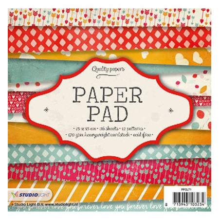 Carta da scrapbooking StudioLight 36 fogli 15x15 nr. 71