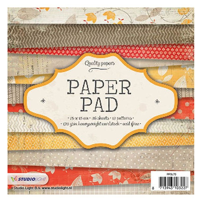 Carta da scrapbooking StudioLight 36 fogli 15x15 nr. 70