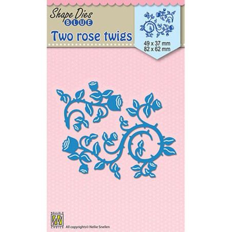 Fustella metallica Nellie's Choice Two rose twigs