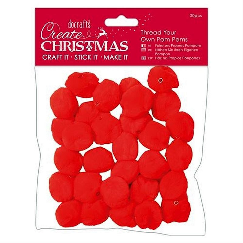 Pom Poms 30 pezzi Red