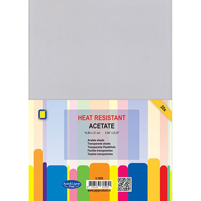 Set 20 pezzi fogli acetato A5
