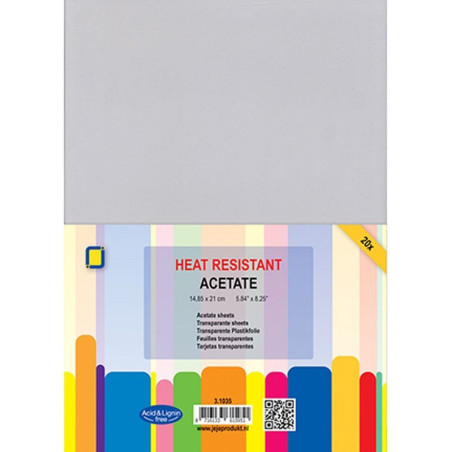 Set 20 pezzi fogli acetato A5