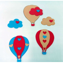 Fustella L Mongolfiera Nuvola e Cuore