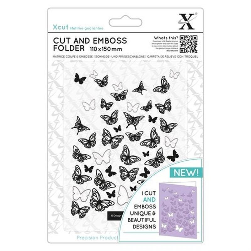 Fustella metallica Xcut Cut & Emboss Butterflies