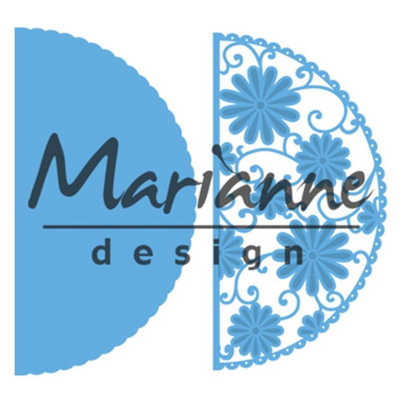Fustella metallica Marianne Design Creatables Anja's flower demi circle