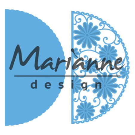 Fustella metallica Marianne Design Creatables Anja's flower demi circle