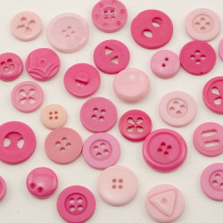Barattolo bottoni colore rosa