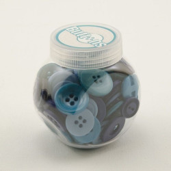 Barattolo bottoni colore blu
