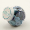 Barattolo bottoni colore blu