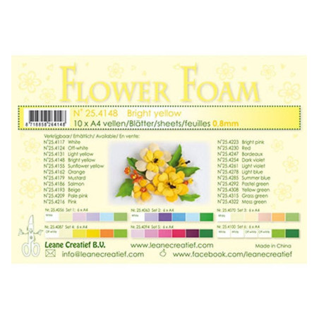 Fommy Leane Creatief per fiori 0,8 mm in fogli A4 10 pezzi colore Giallo brillante