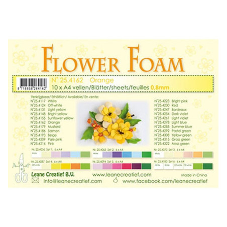 Fommy Leane Creatief per fiori 0,8 mm in fogli A4 10 pezzi colore Arancio