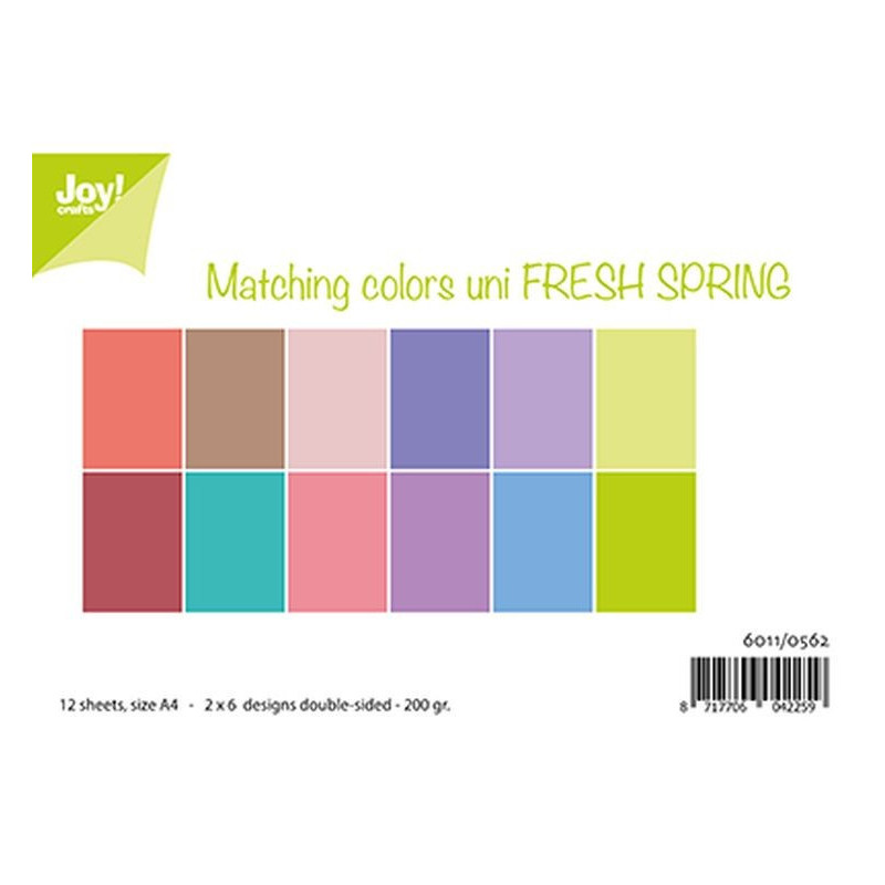 Carta da scrapbooking Joycrafts Paper Set A4 Matching Colors uni - Fresh Spring
