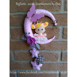 Fustella A4 Fiocco nascita Bimbo Luna e Stelle