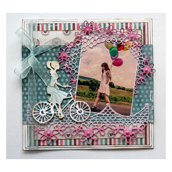 Fustella metallica Joy! Crafts Girl on bicycle