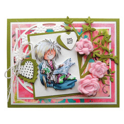 Fustella metallica Marianne Design Collectables Candy hearts NL text + Stamp