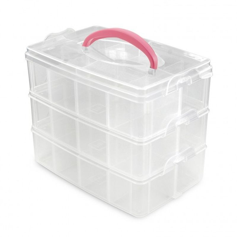 Porta fustellati in plastica a 3 scomparti con divisori