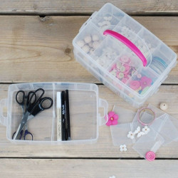 Porta fustellati in plastica a 3 scomparti con divisori