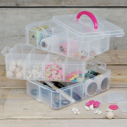 Porta fustellati in plastica a 3 scomparti con divisori