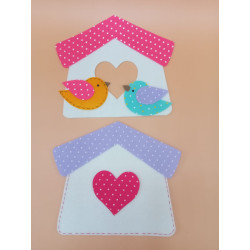 Fustella A4 Casetta con cuore e uccellino