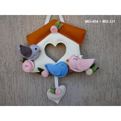 Fustella A4 Casetta con cuore e uccellino