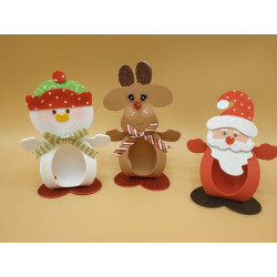 Fustella XL Porta dolcetti natalizio Renna Babbo Natale e Pupazzo di neve