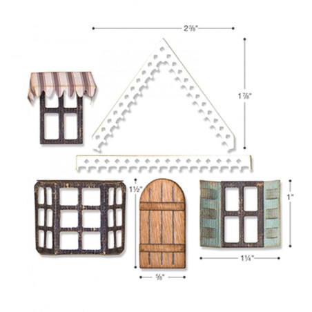 Fustella Sizzix Thinlits Village Fixer Upper by Tim Holtz