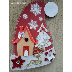 Fustella A4 Cappello di Babbo Natale con stella di Natale