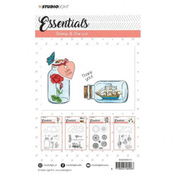 Fustella metallica e timbri Studio Light stamp & die cut A6 Essentials nr.13