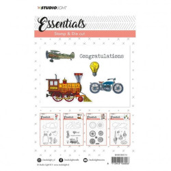 Fustella metallica e timbri Studio Light stamp & die cut A6 Essentials nr.14