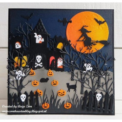 Fustella metallica Marianne Design Creatables Witch on broomstick