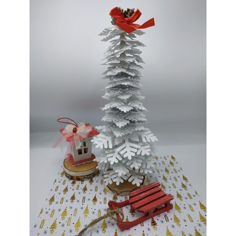Fustella XL Albero 3D di fiocchi di neve