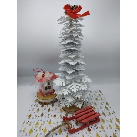 Fustella XL Albero 3D di fiocchi di neve