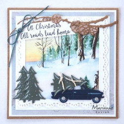 Fustella metallica Marianne Design Creatables driving home for christmas