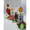 Fustella L Candela 3D con agrifoglio e fiore