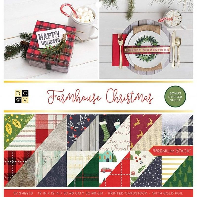 Carta da scrapbooking American Crafts DCWV 30,5x30,5cm x32 farmhouse