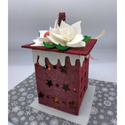 Fustella L Candela 3D con agrifoglio e fiore