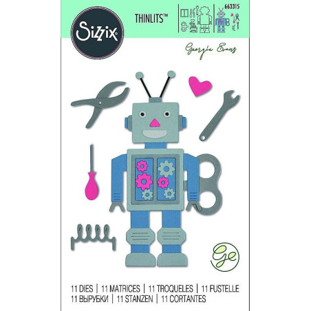 Fustella Sizzix Thinlits 50s Robot