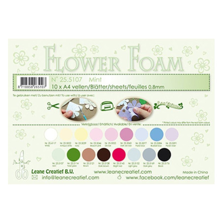 Fommy Leane Creatief per fiori 0,8 mm in fogli A4 10 pezzi colore Mint