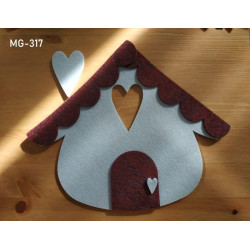 Fustella A4 Casetta con cuore con tetto smerlato