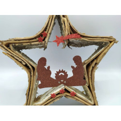 Fustella M Natività con stella cometa e stelline