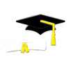 Fustella metallica Cappello laurea con diploma con cordini