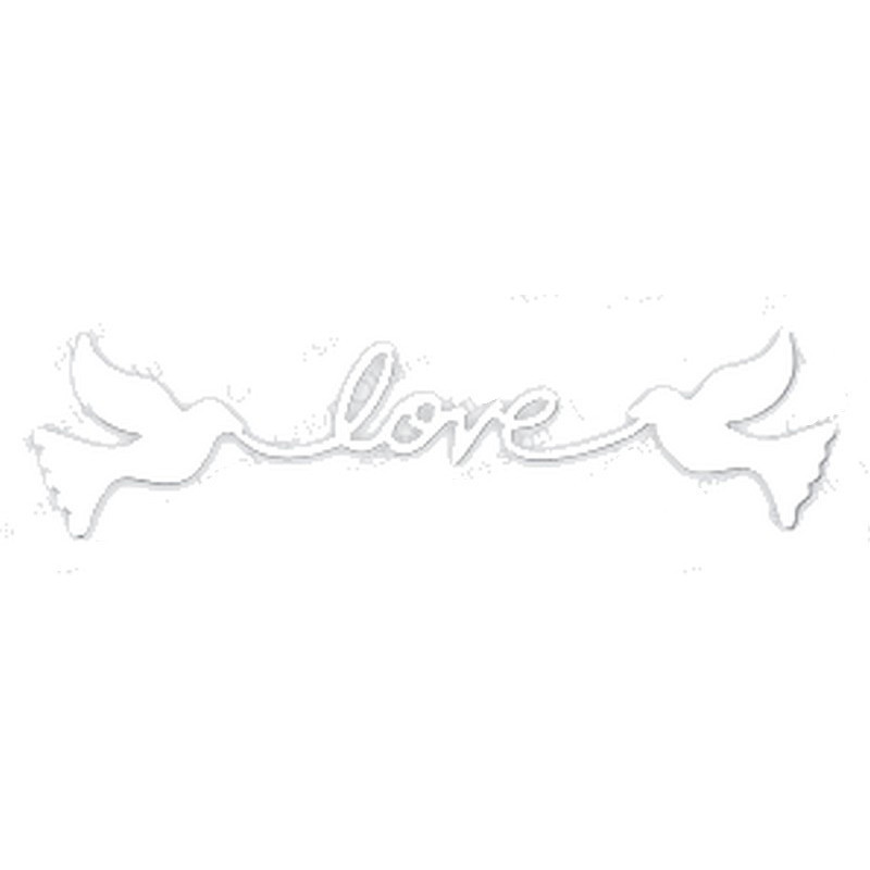 Fustella metallica Love con uccellini