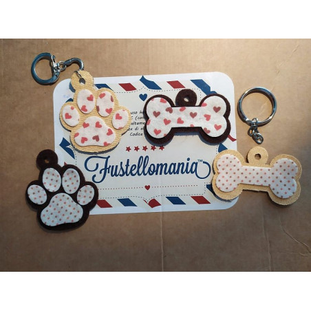 Fustella M Portachiavi Zampa e Osso