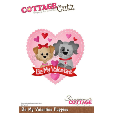 Fustella metallica Cottage Cutz Be My Valentine Puppies
