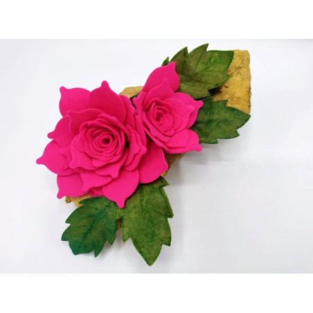 Fustella L Rosa Valentina e foglia
