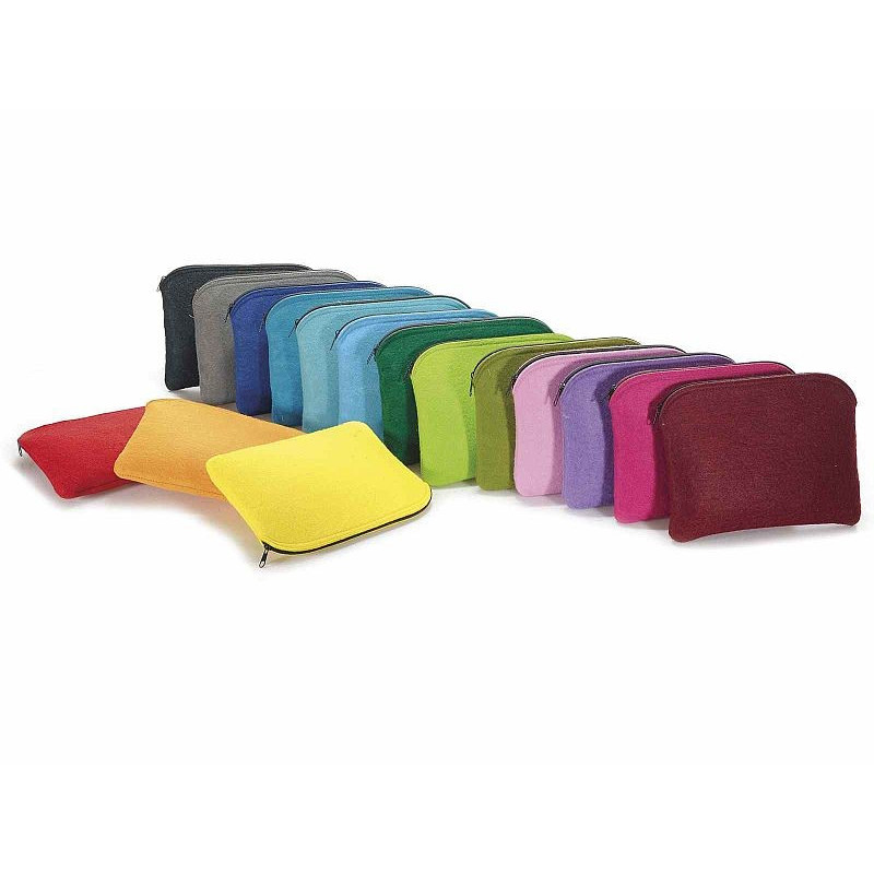 Astuccio beauty in panno colorato con cerniera 16 colori